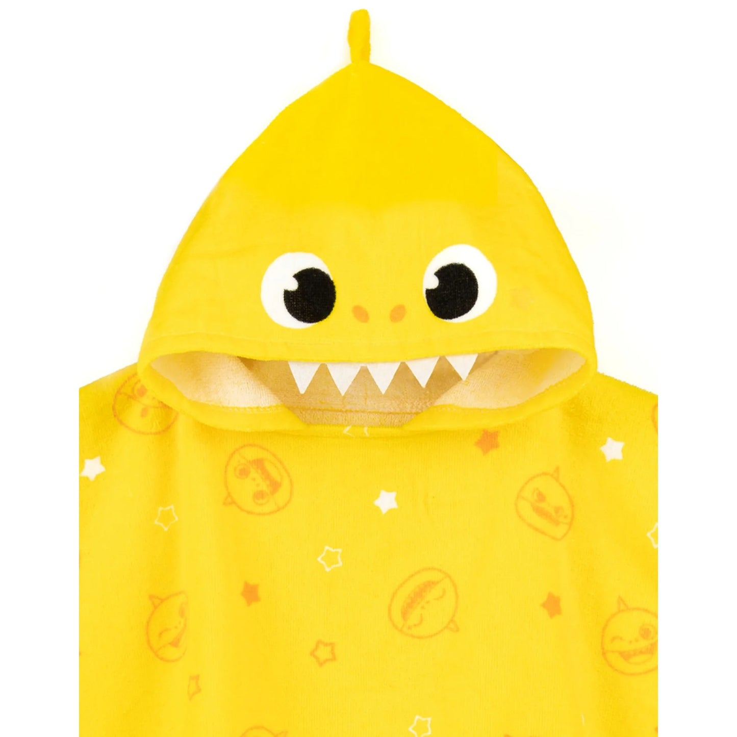 Yellow-White - Back - Baby Shark Childrens-Kids Repeat Print Hooded Towel