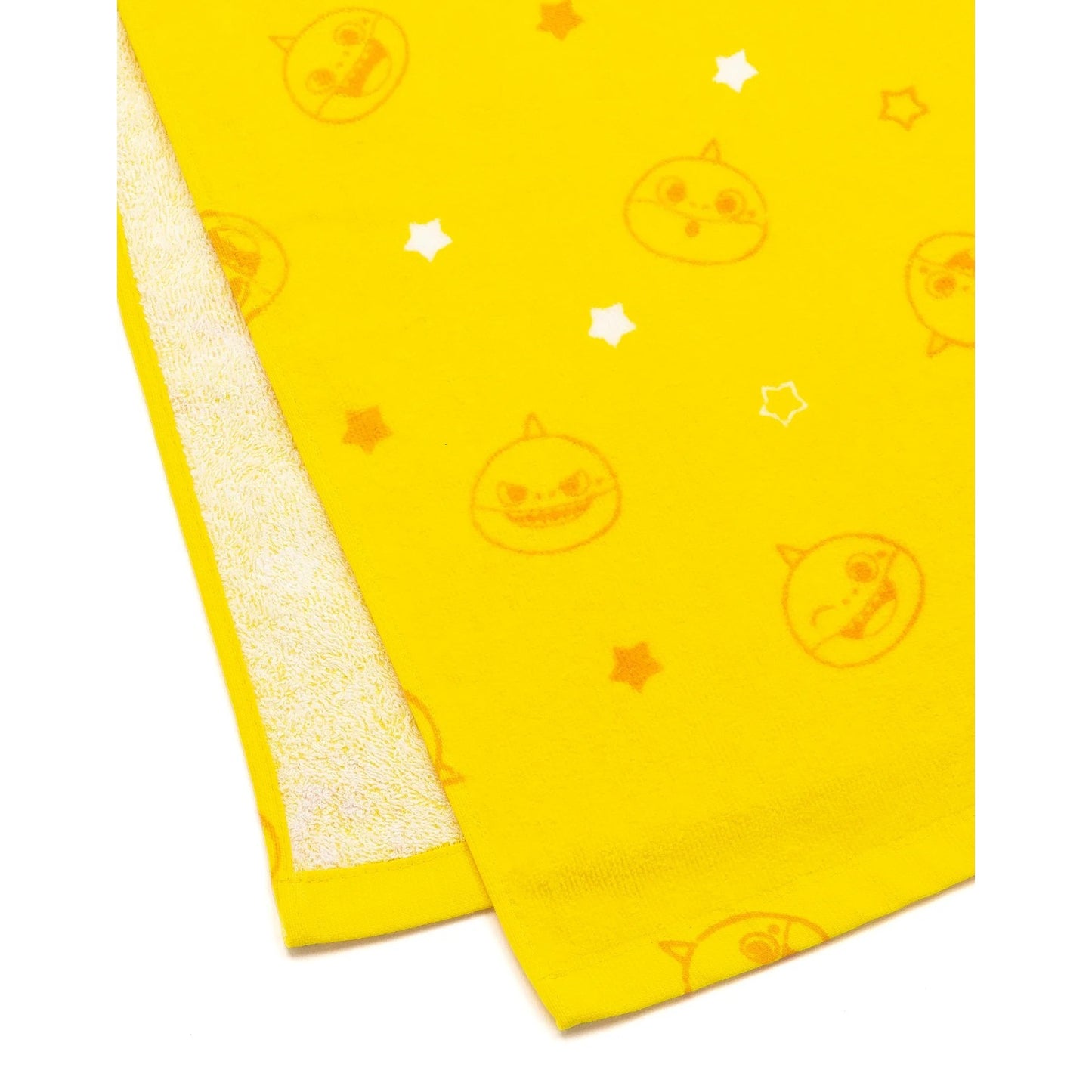 Yellow-White - Side - Baby Shark Childrens-Kids Repeat Print Hooded Towel