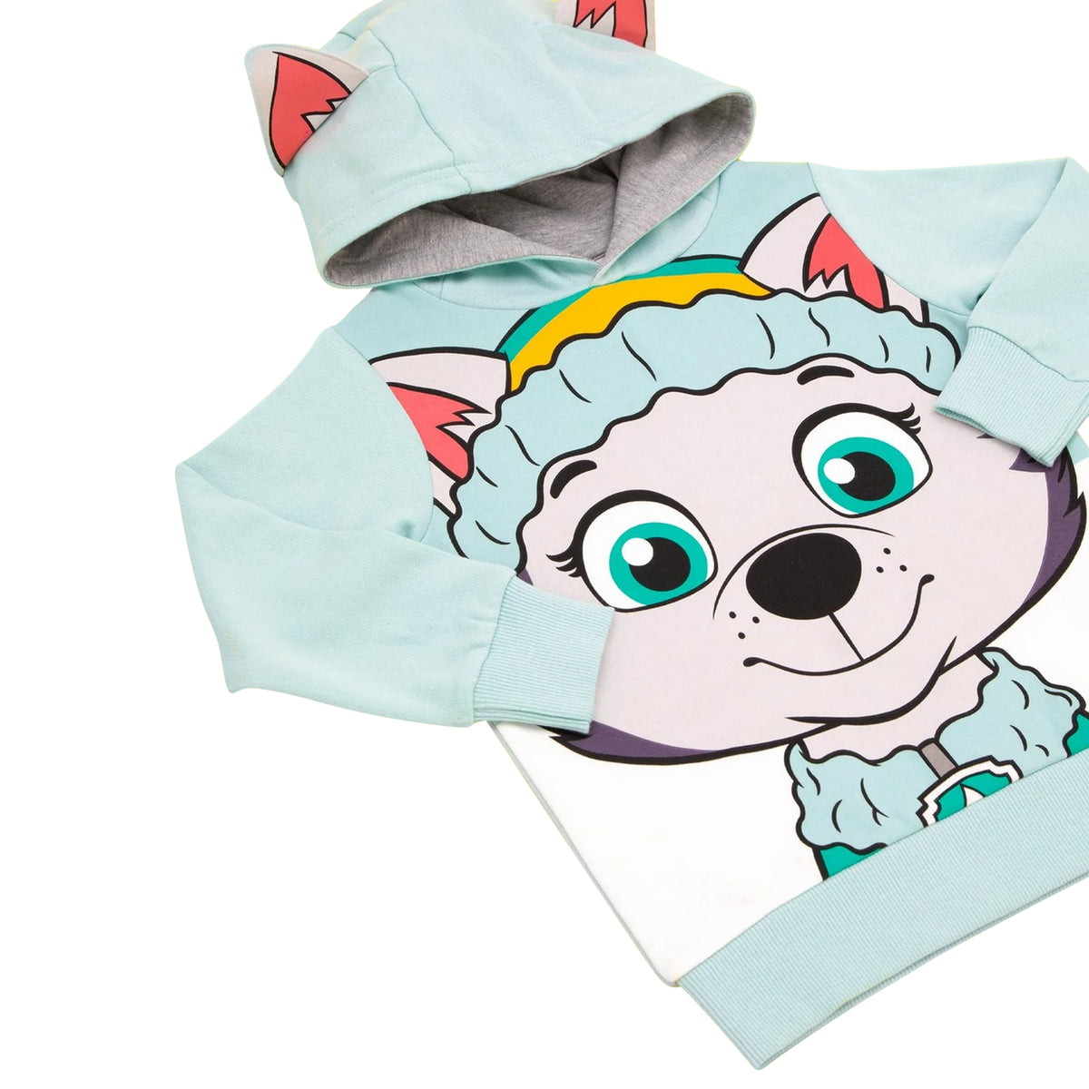 Blue-Green-Grey - Back - Paw Patrol Childrens-Kids Everest 3D Ears Hoodie