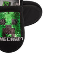 Black-Red-Green - Close up - Minecraft Boys Sequin Slippers