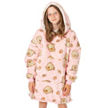 Pink - Front - Pusheen Childrens-Kids VUddie Oversized Hoodie Blanket