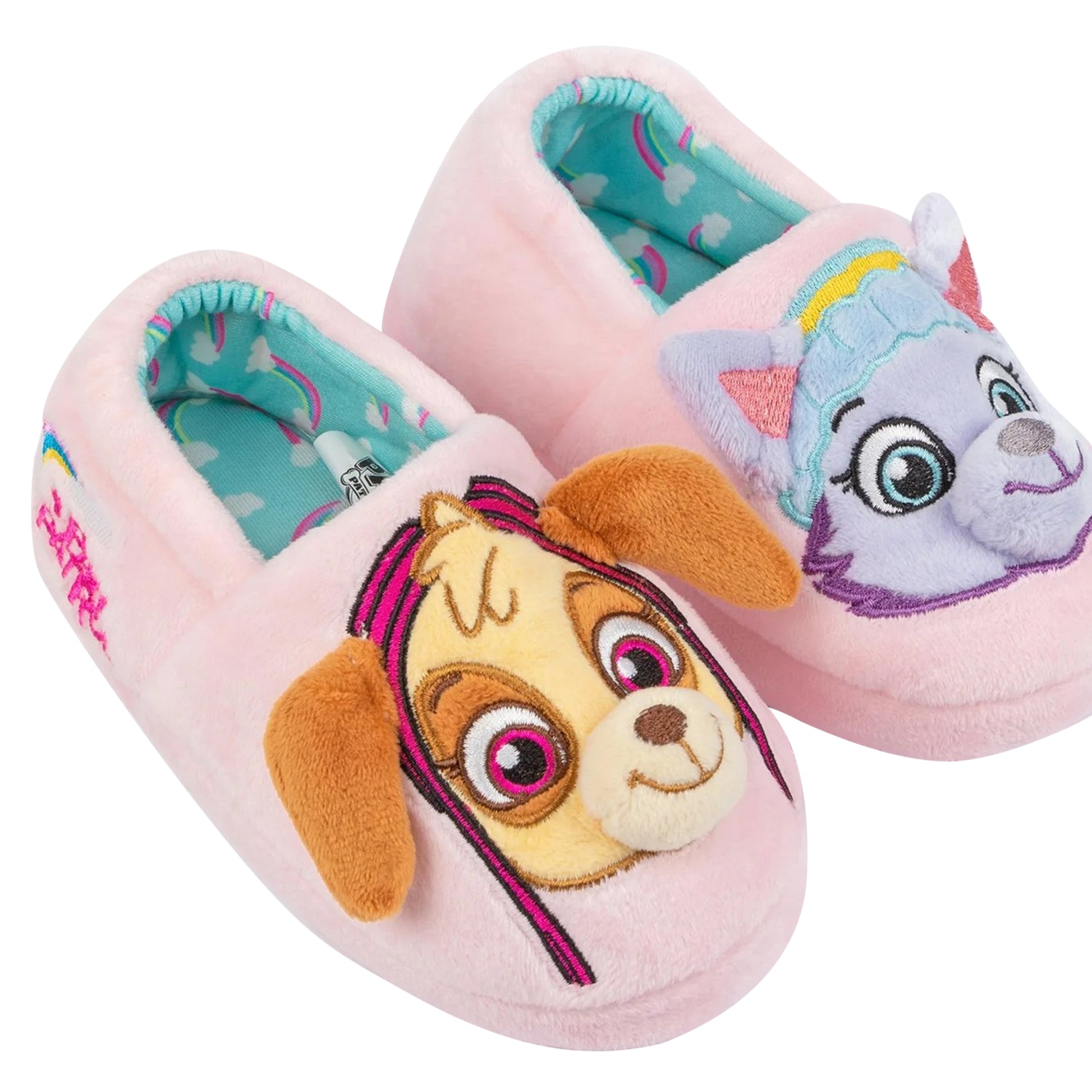 Pink-Blue - Side - Paw Patrol Girls Skye & Everest 3D Ears Slippers