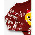 Maroon - Side - Baby Shark Childrens-Kids Knitted Christmas Jumper