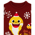 Maroon - Close up - Baby Shark Childrens-Kids Knitted Christmas Jumper