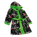 Black-Green-Grey - Back - Minecraft Boys Creeper TNT Dressing Gown