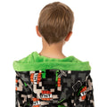 Black-Green-Grey - Close up - Minecraft Boys Creeper TNT Dressing Gown