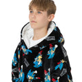 Black - Side - Sonic The Hedgehog Childrens-Kids Oversized Hoodie Blanket