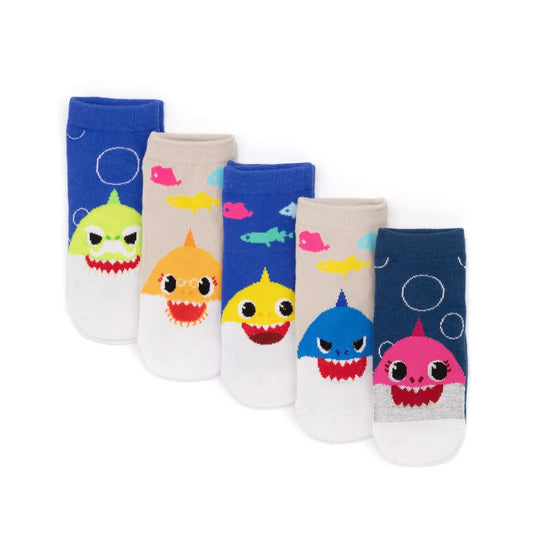 Multicoloured - Front - Baby Shark Childrens-Kids Socks (Pack Of 5)