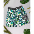 Green-Black-White - Close up - Jurassic World Boys Dinosaur Swim Shorts