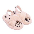 Pink - Front - Barbie Girls Faux Fur Slip-on Slippers