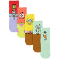Multicoloured - Front - SpongeBob SquarePants Childrens-Kids Socks (Pack of 5)