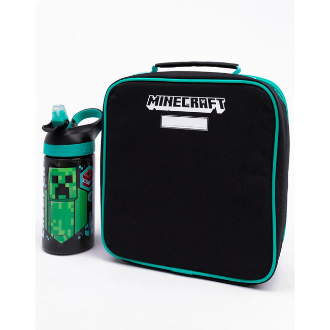 Black-Green-White - Lifestyle - Minecraft Creeper Lunch Bag and Bottle (Pack of 5)