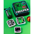 Black-Green-White - Close up - Minecraft Creeper Lunch Bag and Bottle (Pack of 5)
