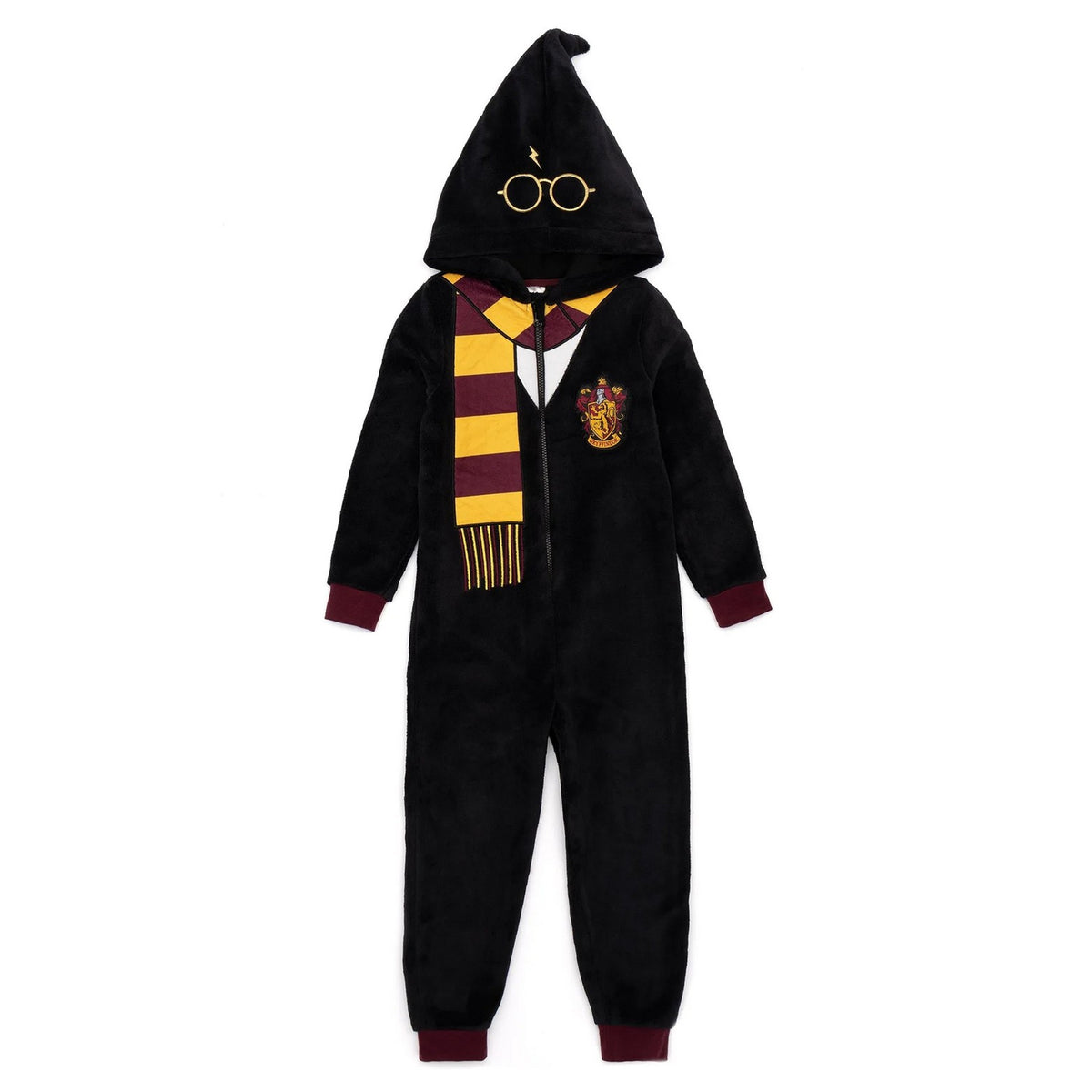 Black - Front - Harry Potter Childrens-Kids Gryffindor Sleepsuit