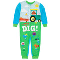 Blue-Green - Front - Hey Duggee Childrens-Kids Ready To Dig Sleepsuit