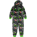 Black-Green - Front - Minecraft Childrens-Kids All-Over Print Sleepsuit