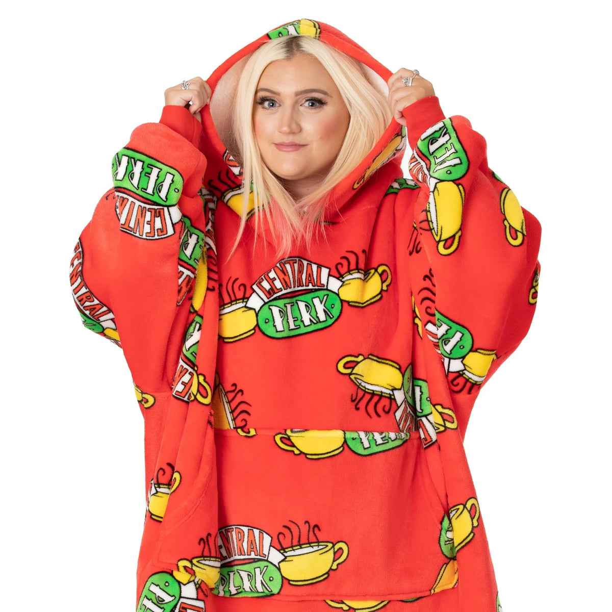 Red - Back - Friends Unisex Adult Oversized Hoodie Blanket