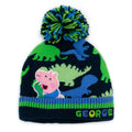 Blue-Green - Back - Peppa Pig Childrens-Kids George Pig Hat And Gloves Set