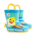 Blue-Yellow - Side - Baby Shark Childrens-Kids Wellington Boots