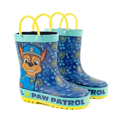 Blue-Yellow - Front - Paw Patrol Boys Chase Wellington Boots