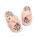Pink-Black - Front - Barbie Womens-Ladies Crossover Fluffy Slippers