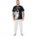 Black-White-Grey - Front - Star Wars: The Mandalorian Mens Splattered Pyjama Set