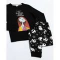 Black-White - Back - Nightmare Before Christmas Womens-Ladies Jack Skellington Long Pyjama Set