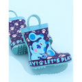 Navy-Blue - Side - Blue's Clues & You! Childrens-Kids Paw Print Wellington Boots