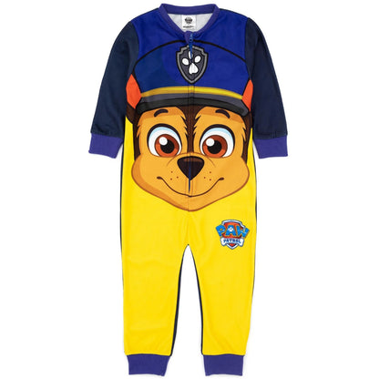 Blue-Yellow-White - Side - Paw Patrol Childrens-Kids Chase & Marshall Sleepsuit (Pack of 2)