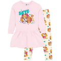 Pink - Front - Paw Patrol Girls Skye Sweater Dress & Leggings Set