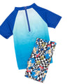Blue-Black - Back - Sonic The Hedgehog Boys Ring Two-Piece Swimsuit