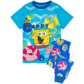 Blue - Front - SpongeBob SquarePants Boys Happy Pyjama Set