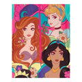 Pink-Blue - Back - Disney Princess Girls Character Sleepsuit