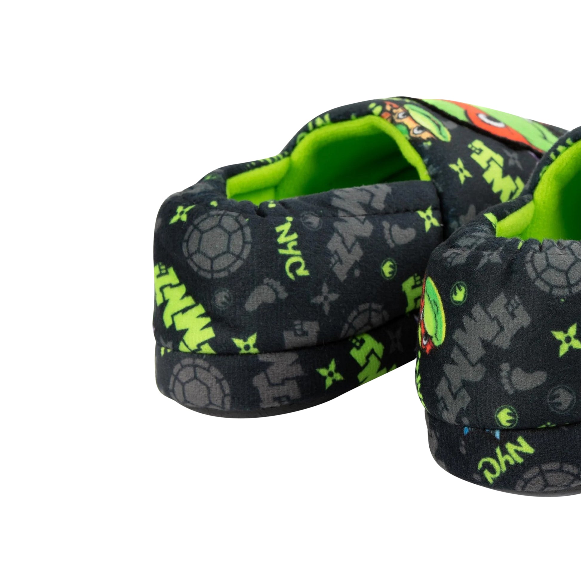 Black-Green - Pack Shot - Teenage Mutant Ninja Turtles Childrens-Kids Raphael Slippers