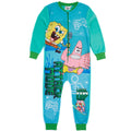 Blue-Green - Front - SpongeBob SquarePants Childrens-Kids Attack Mode Sleepsuit