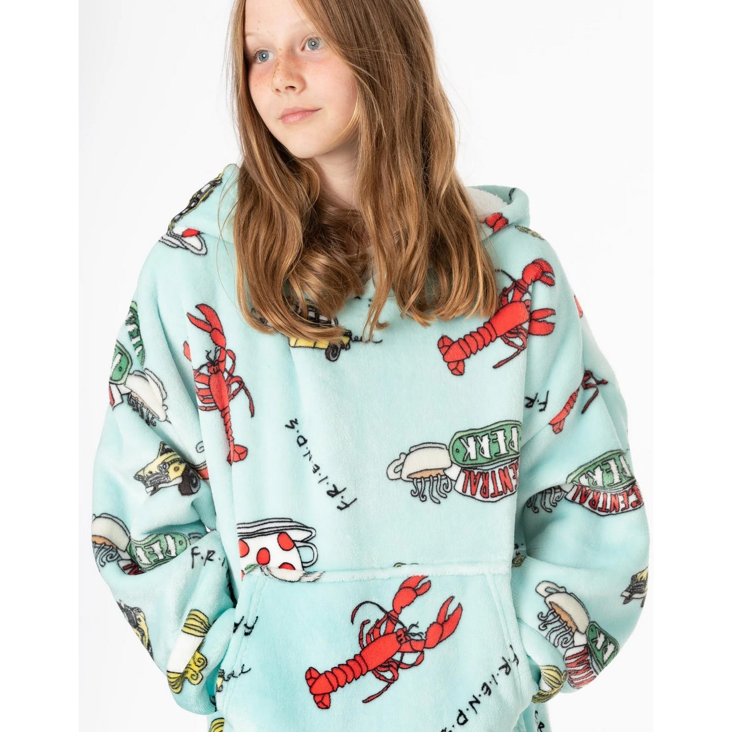 Blue - Lifestyle - Friends Childrens-Kids Oversized Hoodie Blanket
