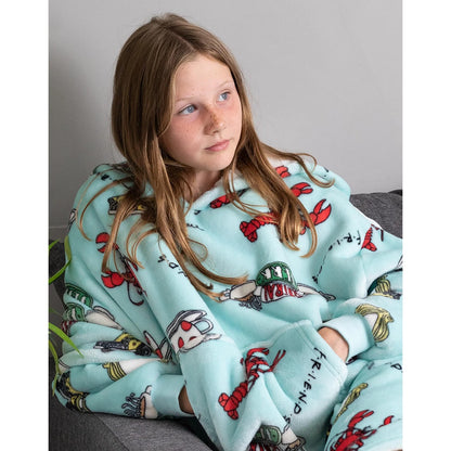 Blue - Close up - Friends Childrens-Kids Oversized Hoodie Blanket