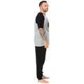 Grey-Black - Side - Batman Mens Logo Long Pyjama Set