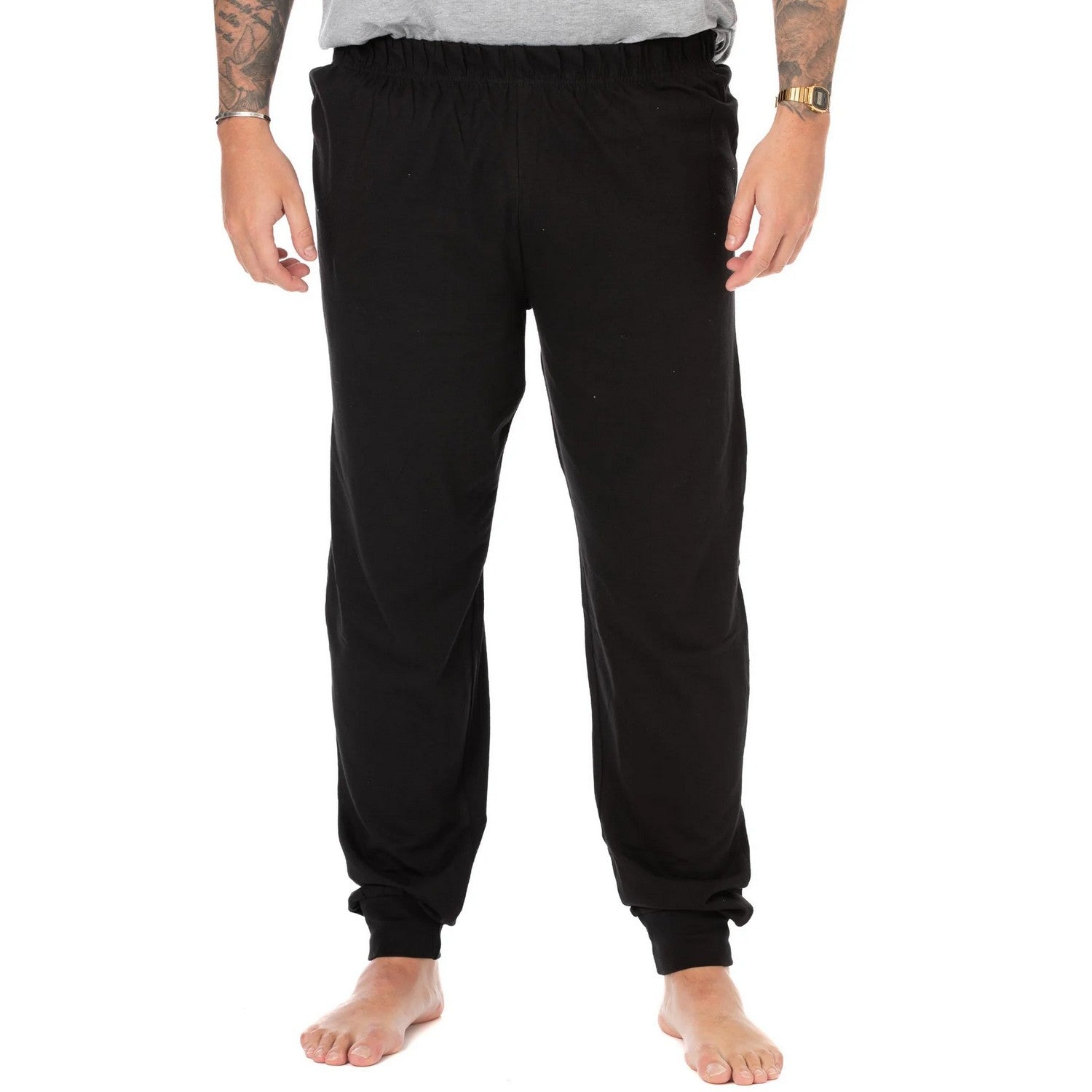 Grey-Black - Close up - Batman Mens Logo Long Pyjama Set