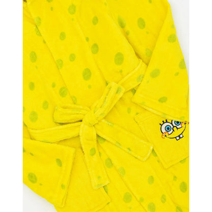Yellow - Side - SpongeBob SquarePants Childrens-Kids Face Dressing Gown