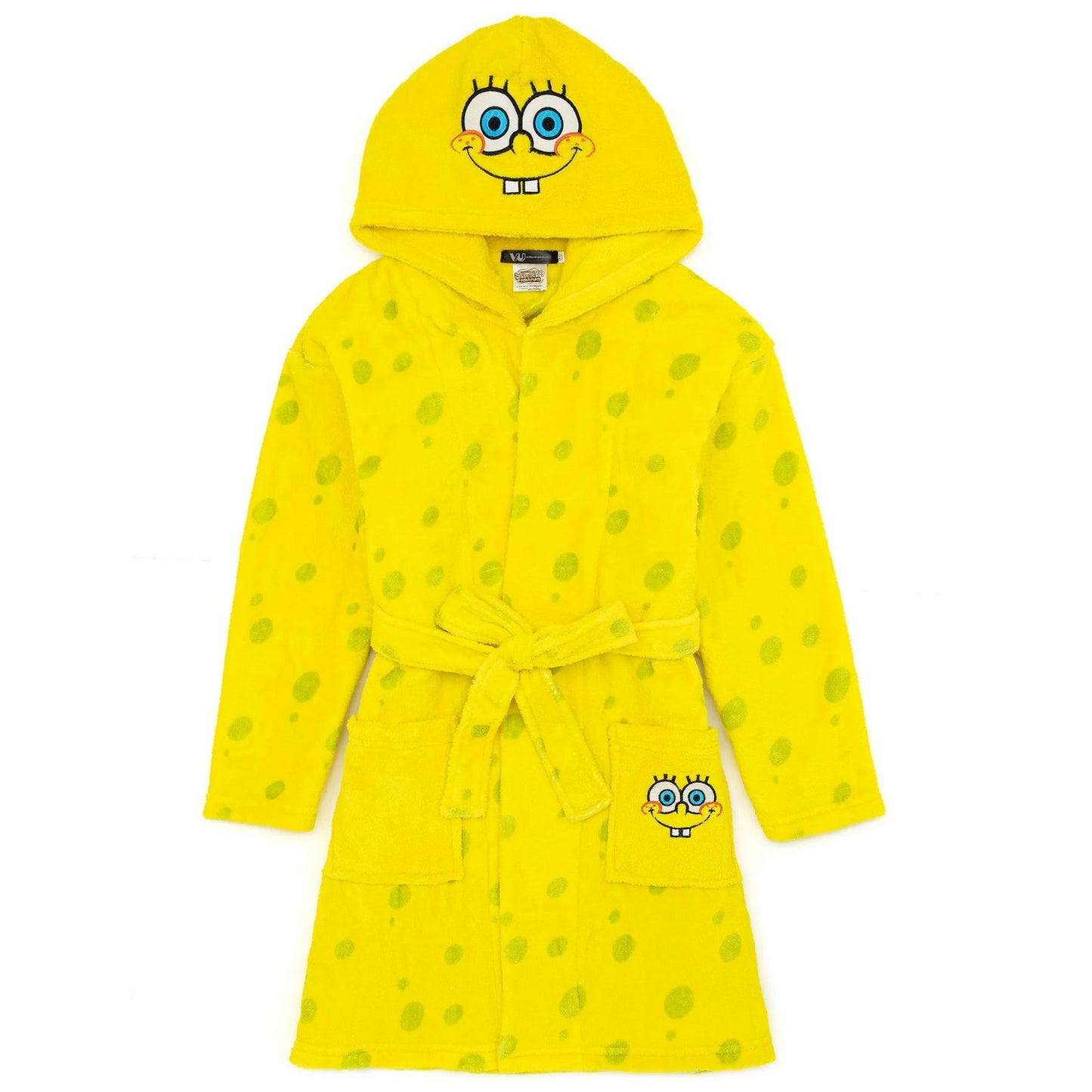Yellow - Front - SpongeBob SquarePants Childrens-Kids Face Dressing Gown