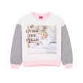 White-Grey-Pink - Side - Barbie Girls Living The Dream Fleece Pyjama Set