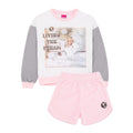 White-Grey-Pink - Front - Barbie Girls Living The Dream Fleece Pyjama Set