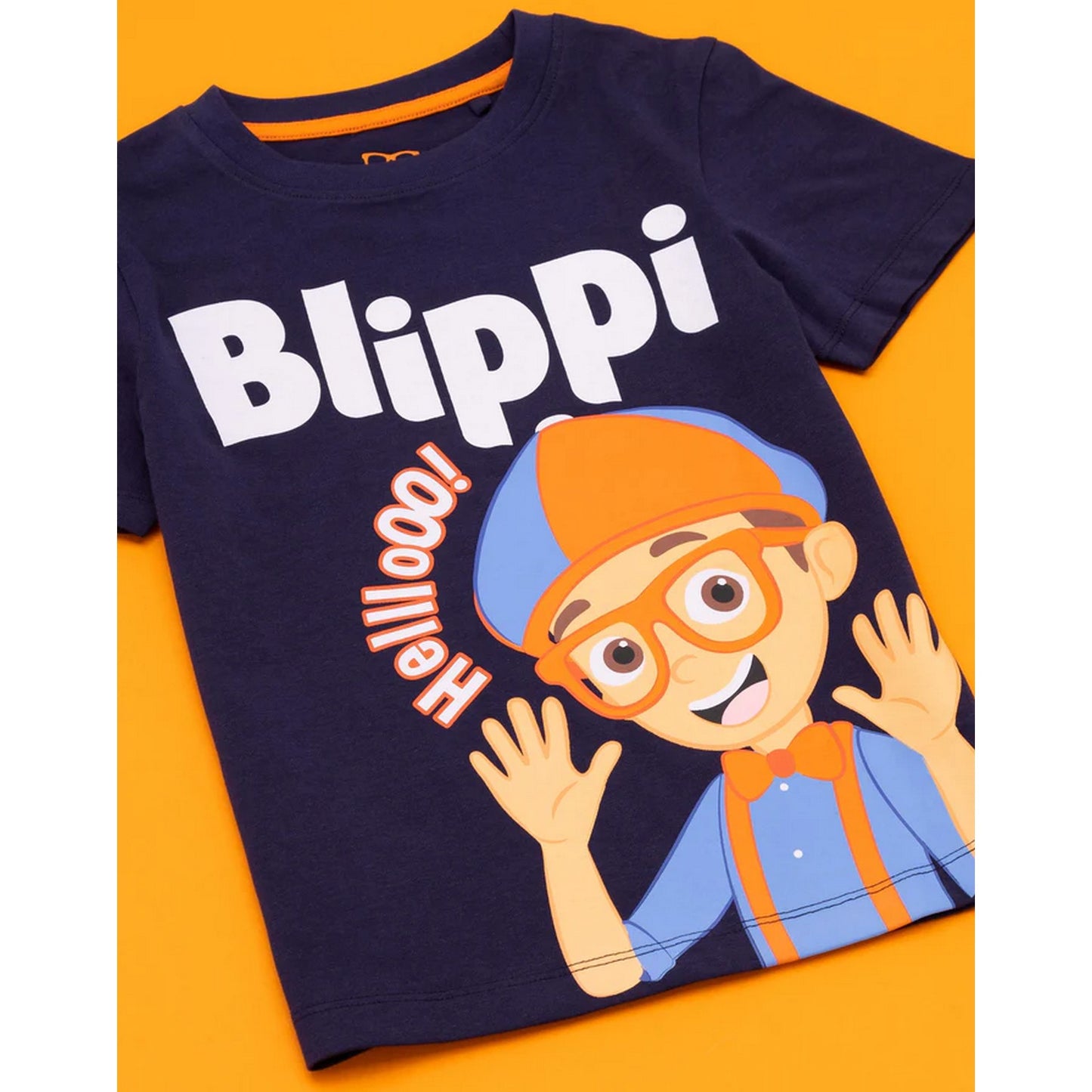 Navy - Back - Blippi Childrens-Kids Hello T-Shirt
