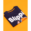 Navy - Side - Blippi Childrens-Kids Hello T-Shirt