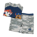 Grey - Side - Paw Patrol Boys Camo Two-Piece Swimsuit