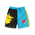Blue-Black-Yellow - Front - Pokemon Boys Pikachu Pokeball Swim Shorts