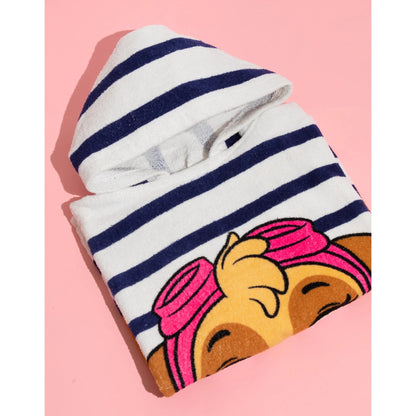 White-Navy - Close up - Paw Patrol Childrens-Kids Skye Hooded Towel