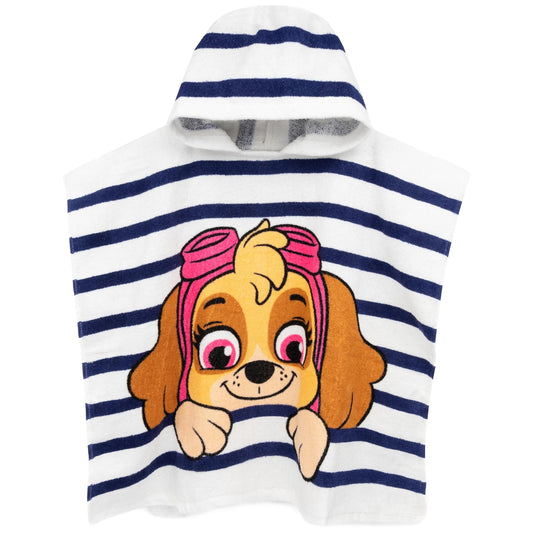 White-Navy - Front - Paw Patrol Childrens-Kids Skye Hooded Towel