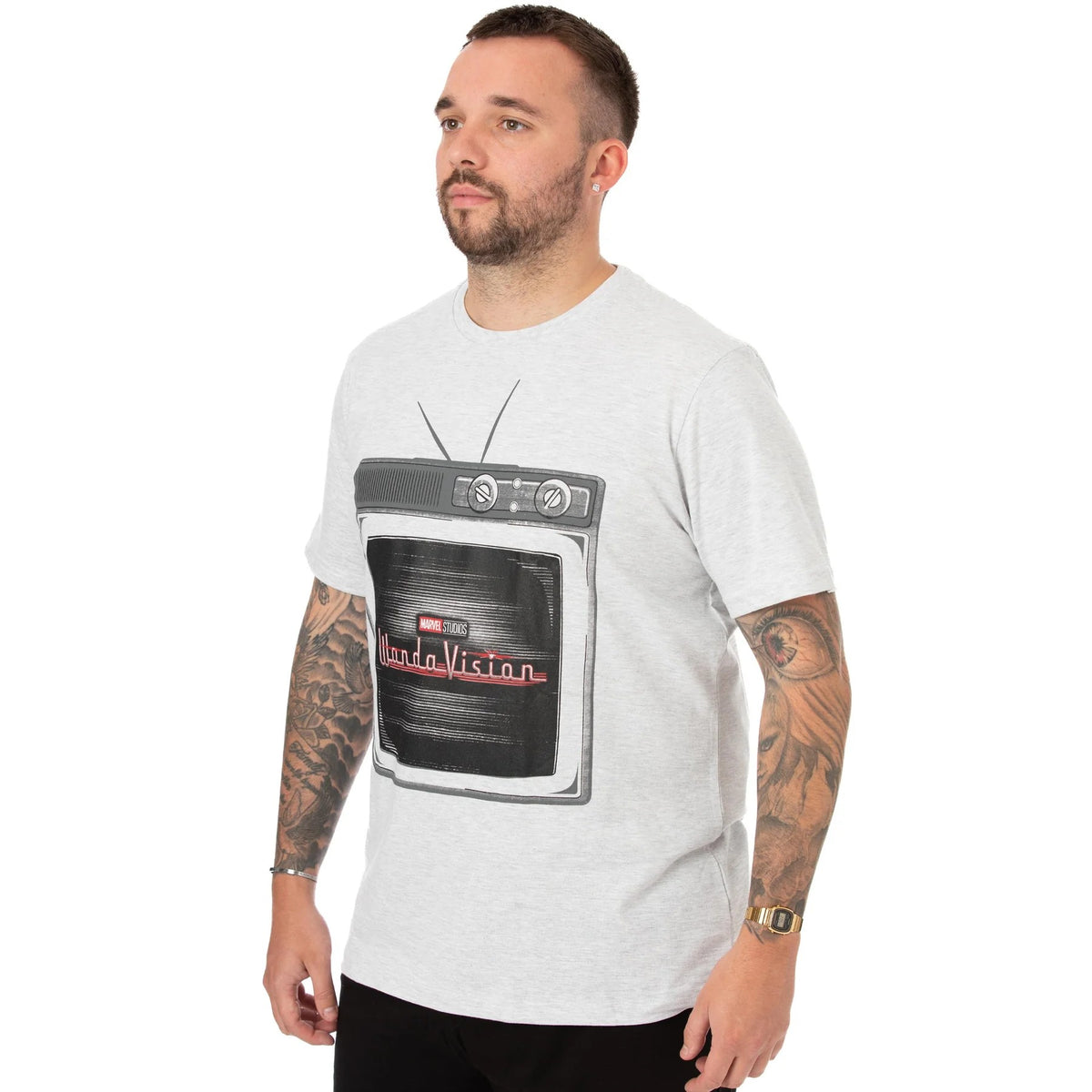 Grey-Black - Side - WandaVision Mens TV Pyjama Set